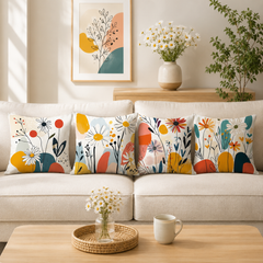Colorful Floral Cushion Cover Set Pack Of 4
