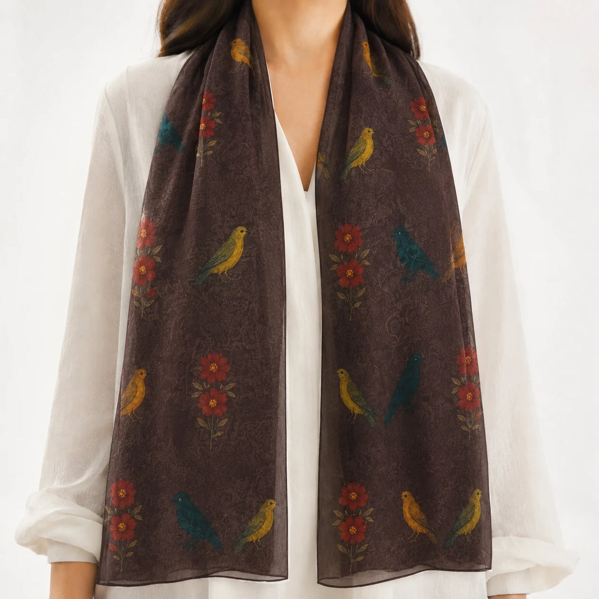 White-throated Sparrow Silk Scarf