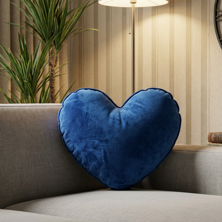 Dark Blue  Velvet Hearty Filled Cushion