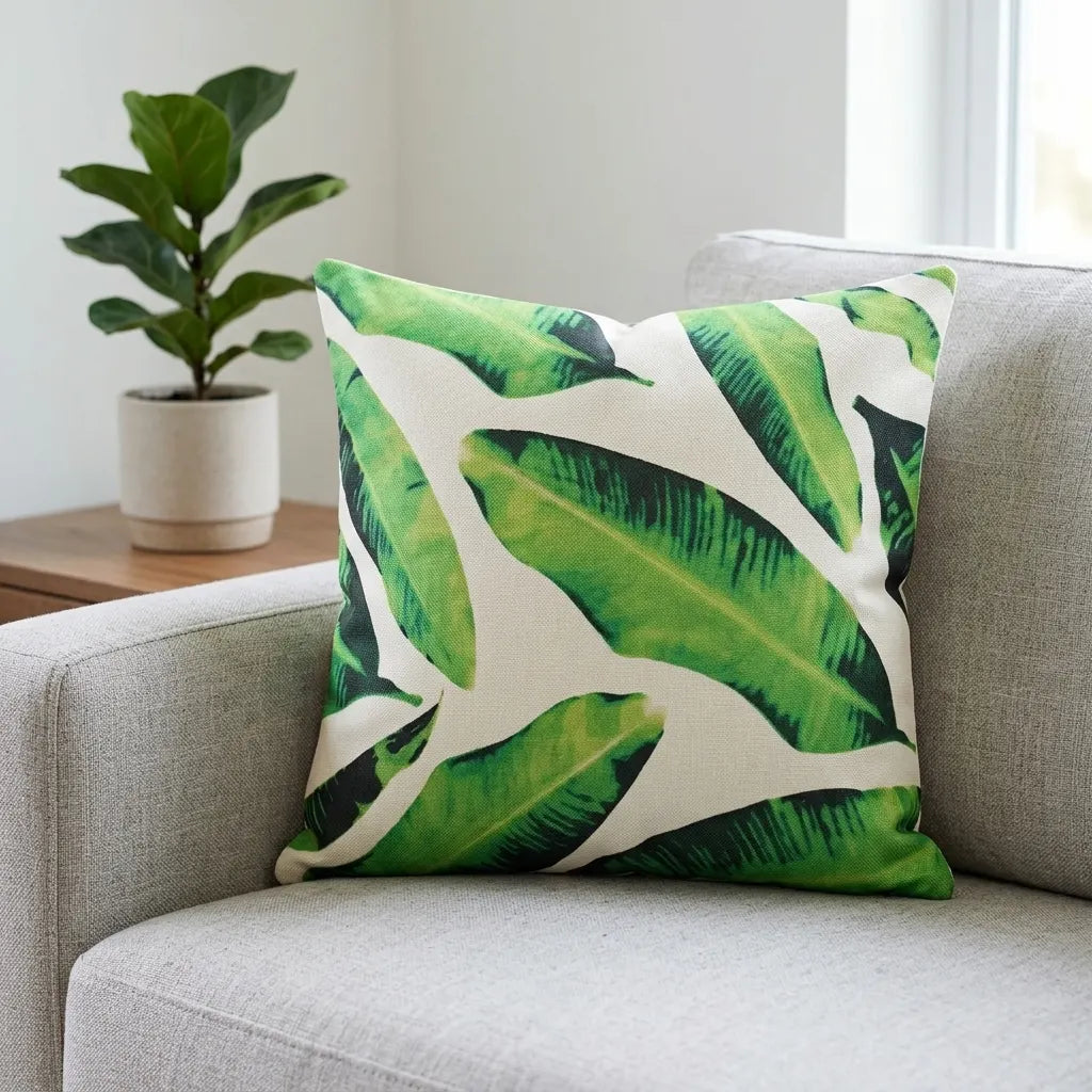 Designer Cushion Cover With Filled Insert placed on sofa 