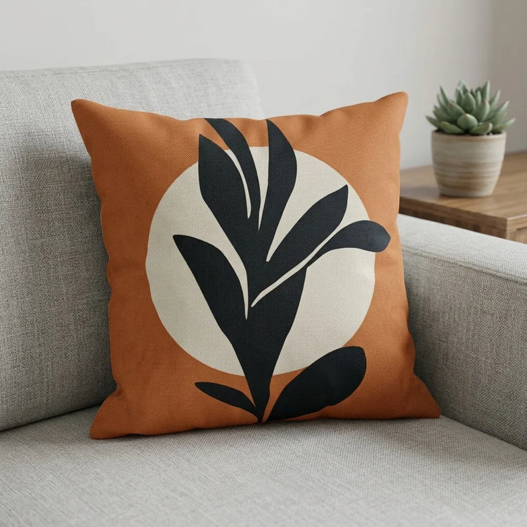 Designer Cushion Cover With Filled Insert placed on sofa 