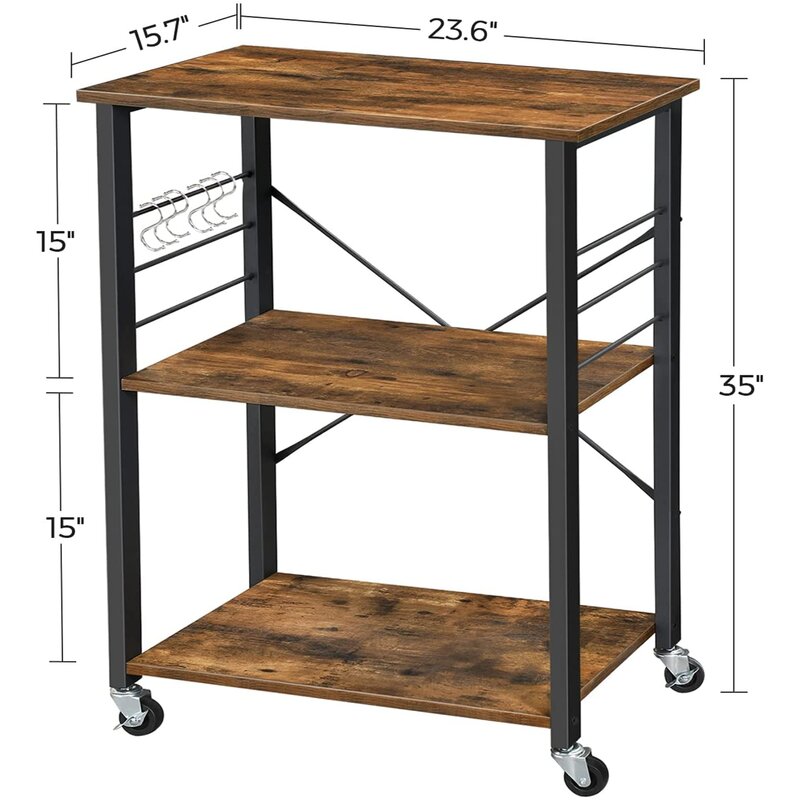Rolling Cart Storage Serving Kitchen Trolley - waseeh.com