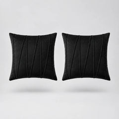 Embroidered V Velvet Cushion Cover Pack Of 2 floating on a light grey surface