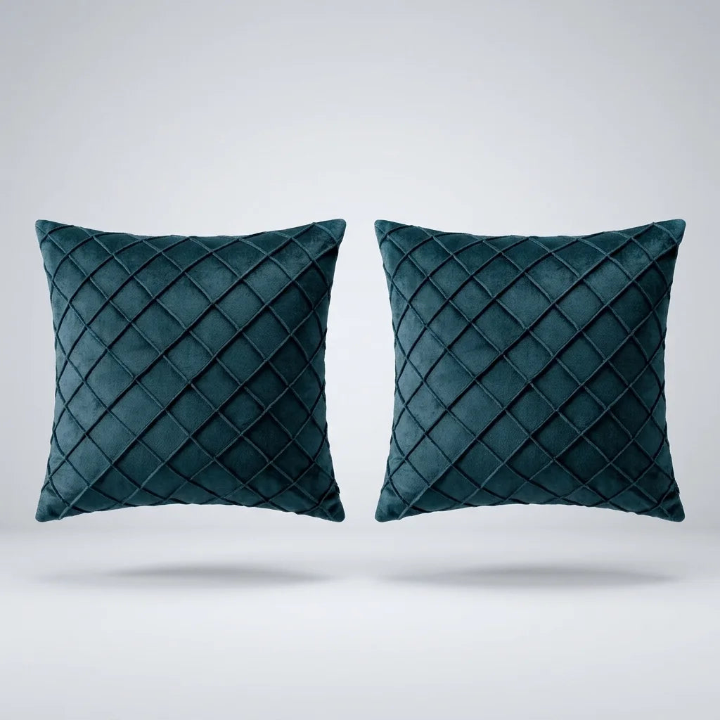 Executive Velvet Cushion Covers Pack of 2 flaoting a light grey surface