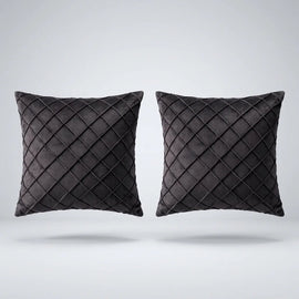 Executive Velvet Cushion Covers Pack of 2 floating on a light gray surface