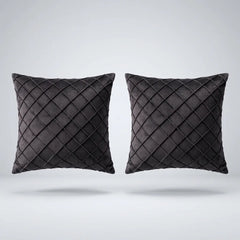 Executive Velvet Cushion Covers Pack of 2 floating on a light gray surface