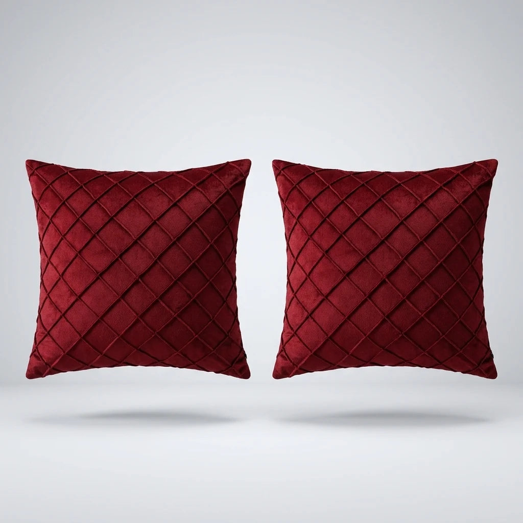 Executive Velvet Cushion Covers Pack of 2 floating on light gray surface
