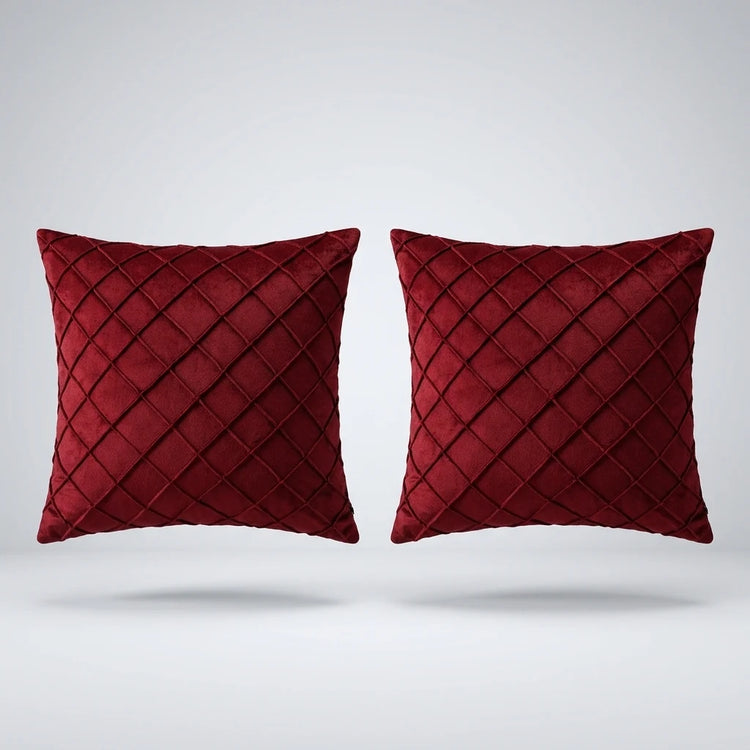Executive Velvet Cushion Covers Pack of 2 floating on light gray surface