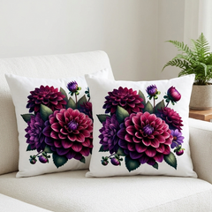 Classic Camellia Premium DTF Printed Cushion Cover Pack of 2