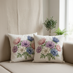 Floral & Fern Premium DTF Printed Cushion Cover Pack of 2
