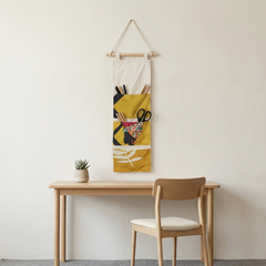 Yellow & White Wall Hanging  Wall Organizer