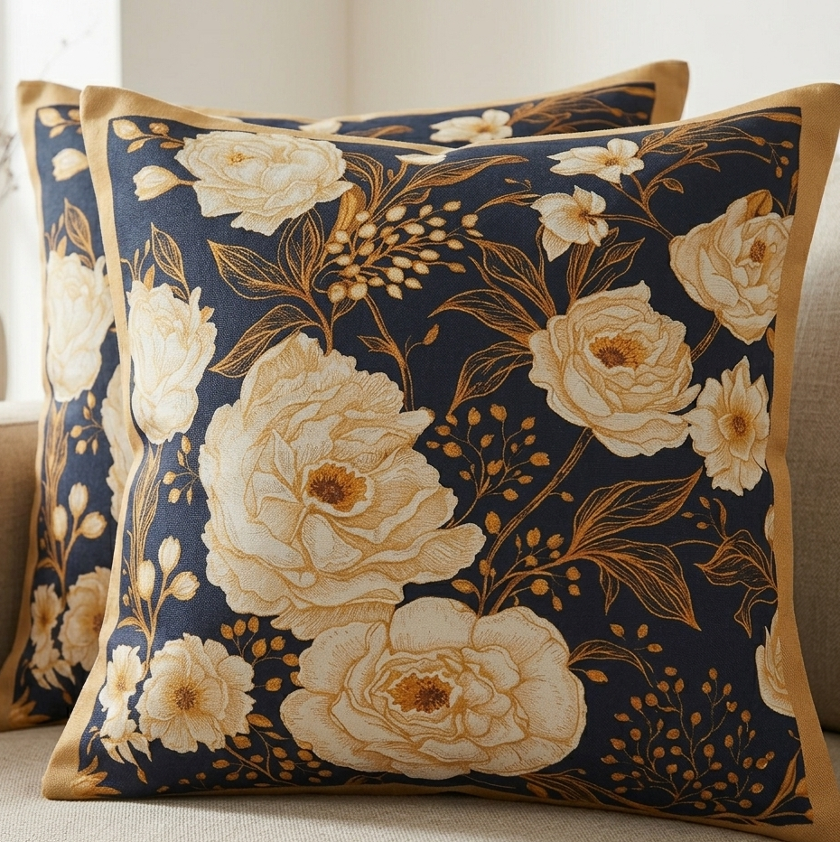 Boho-Fringe Mustard Cushion Cover Pack of 2