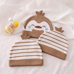 Baby Penguin Soft Cotton Cap - Pack of 3