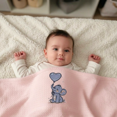 Viscose  Elephant Heart Baby Blanket