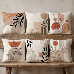 Terracotta Abstract Harmony Cushion Covers Pack Of 6
