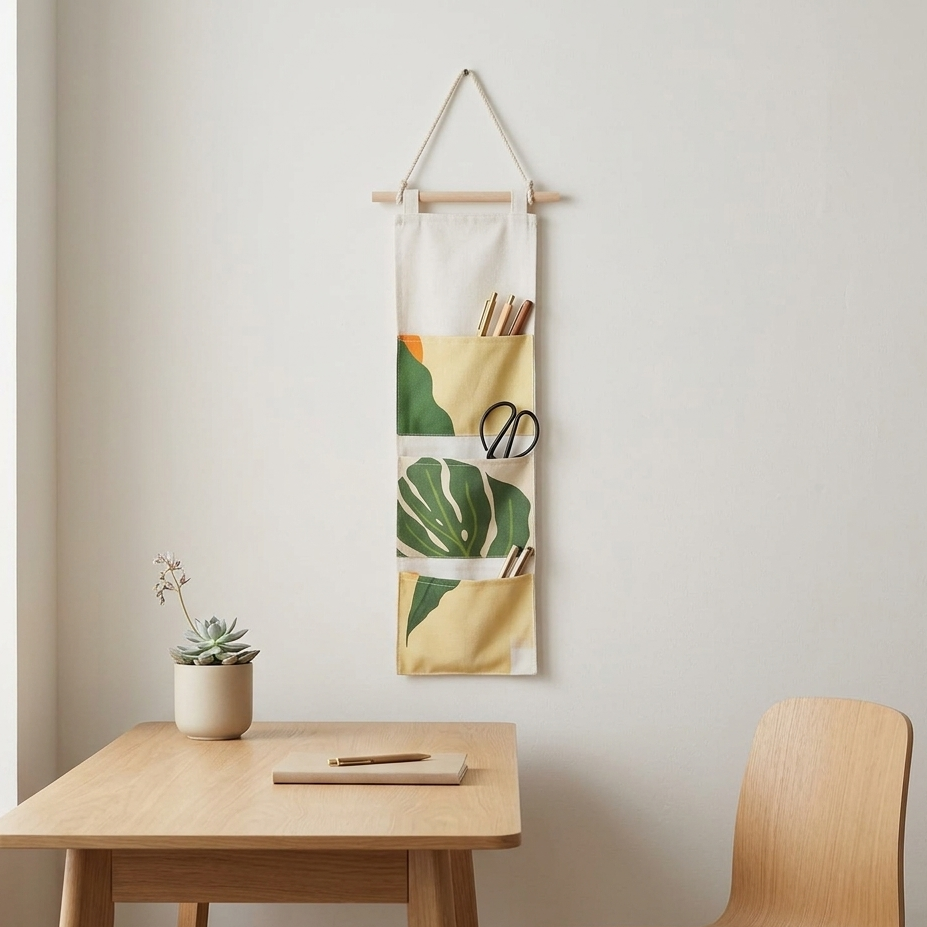 Leafy Green Hanging  Wall Organizer