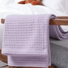 Organic Cotton Waffle Baby Blanket Light Purple