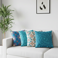 Ocean Flowers Cushion Covers Pack of 4