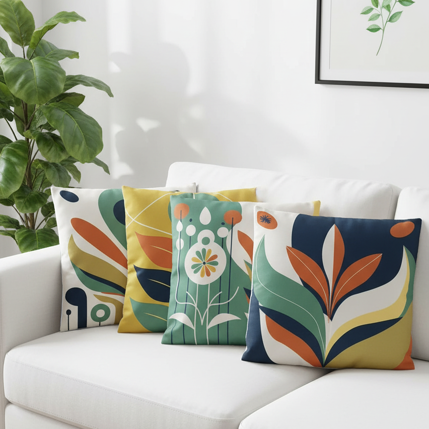 Artistic Flora Cushion Covers Pack of 4