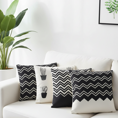 Black White Desert Cushion Covers Pack of 4