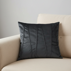 Black Ridge Velvet Cushion Cover