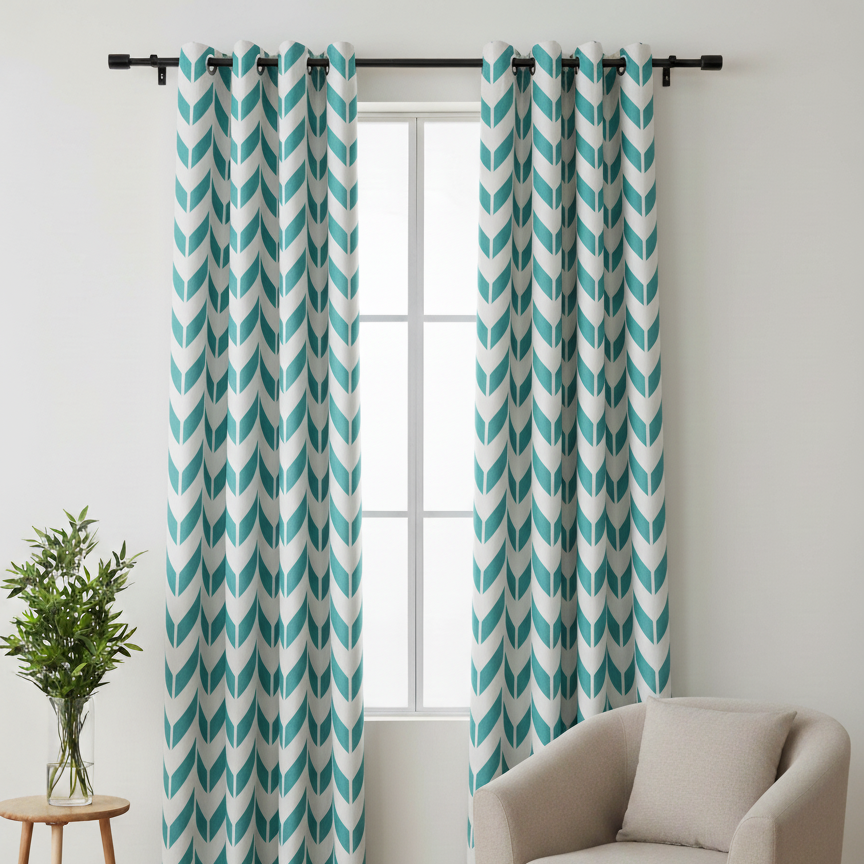 Aqua Peak Curtains