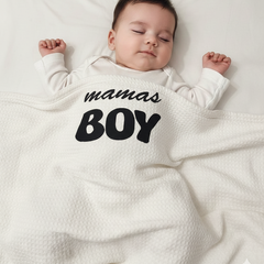 Mama's Boy Baby Waffle Blanket