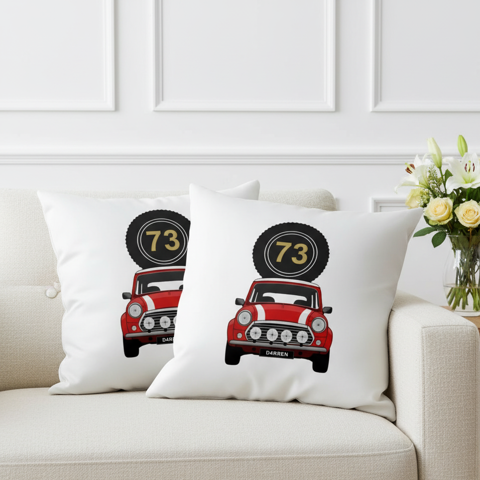 Personalised Car Number Plate Cushion Cover (Pack of 2)