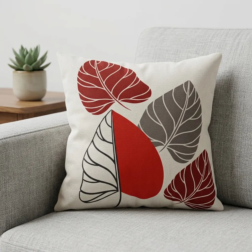 Minimal Cushion Cover With Filled Insert placed on sofa 
