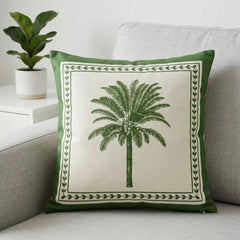 Minimal Cushion Cover With Filled Insert placed on sofa 
