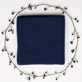 Waffle Nest Baby Blanket Navy Blue