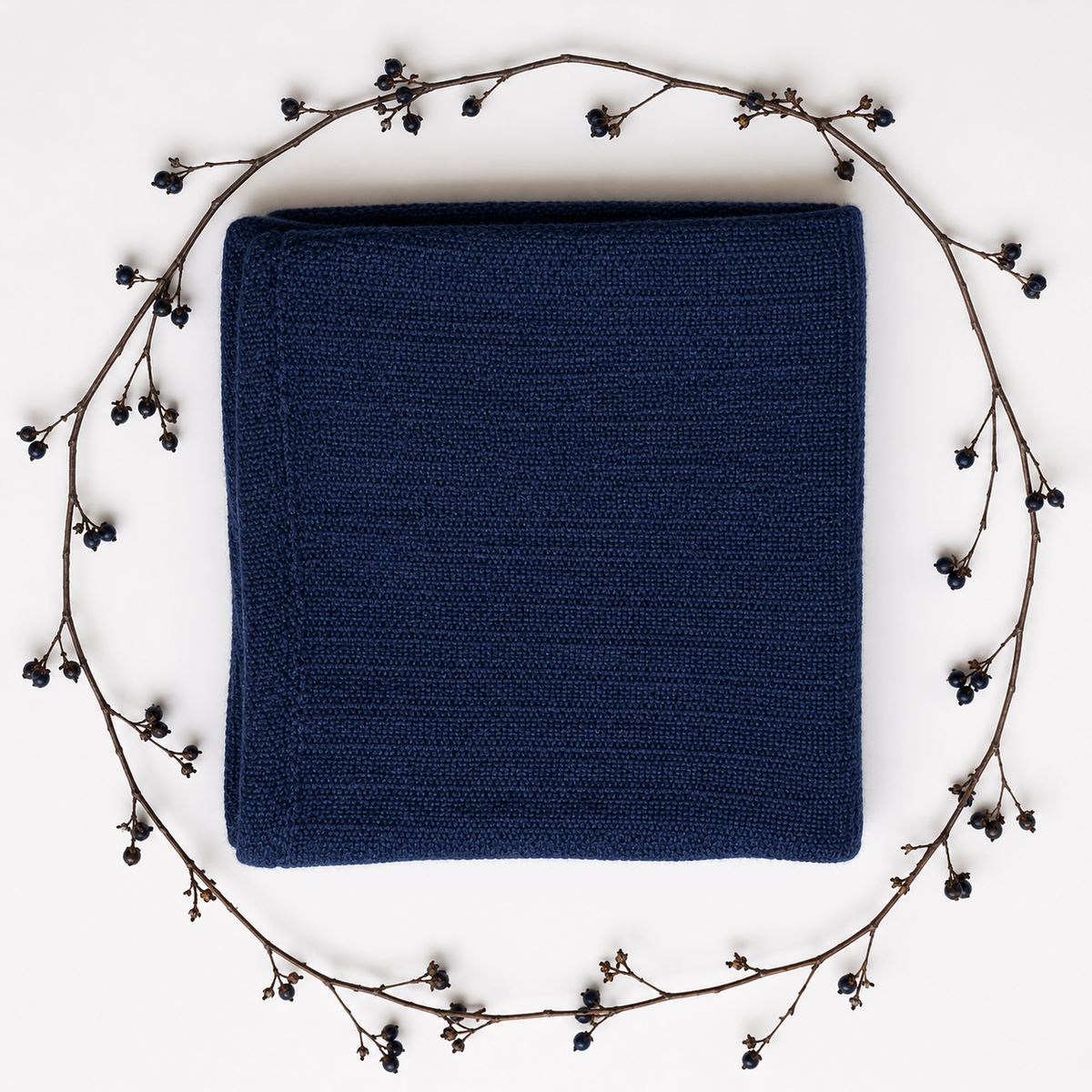 Waffle Nest Baby Blanket Navy Blue
