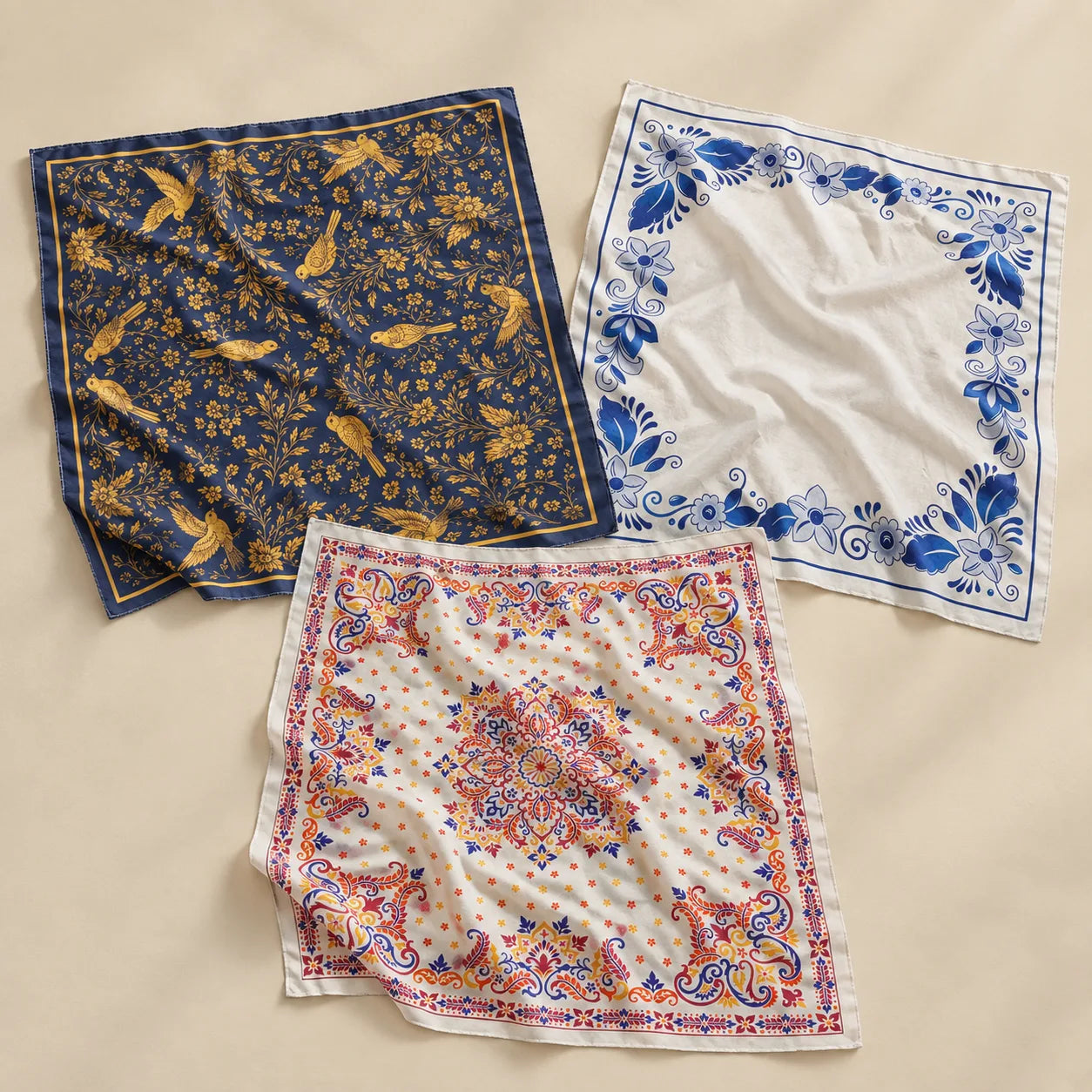  Orvella Bandana Set placed on light beige Surface 
