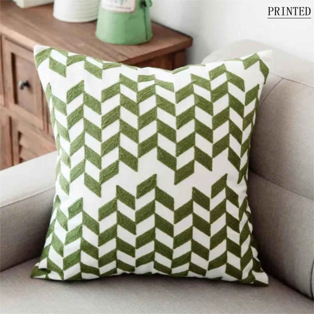 Green Geometric Printed Cushion Cover Pack of 4