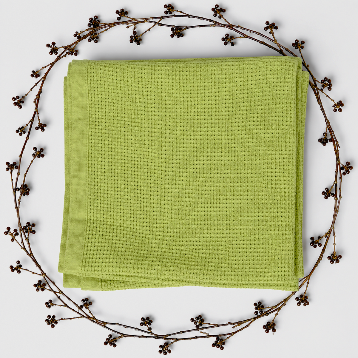 Waffle Nest Baby Blanket Pear Green