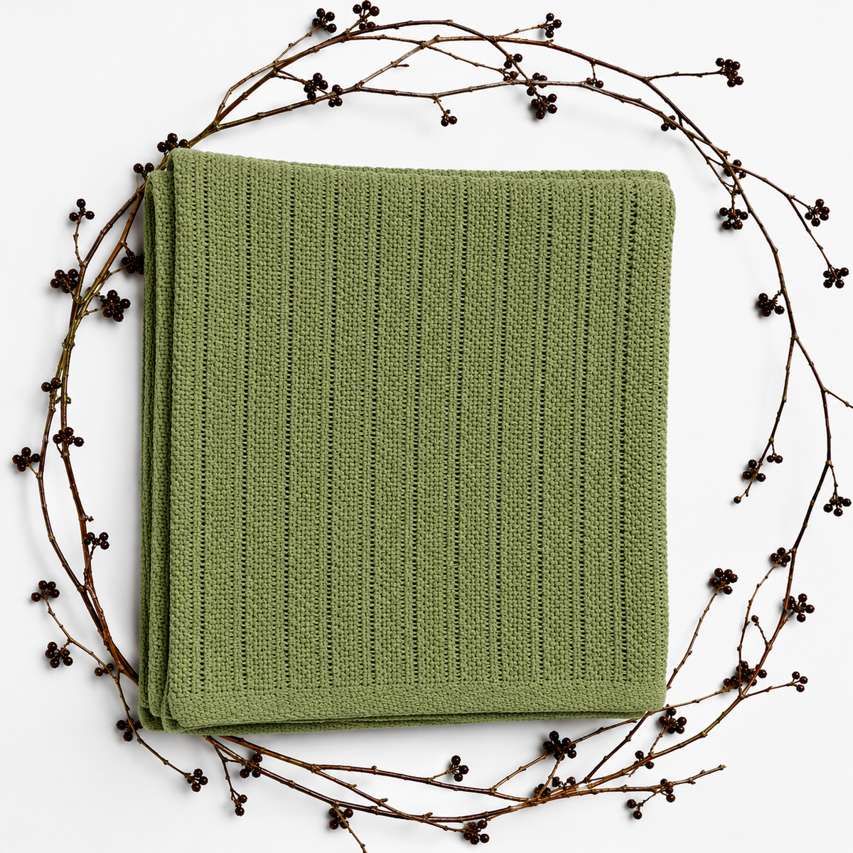 Waffle Nest Baby Blanket Sage