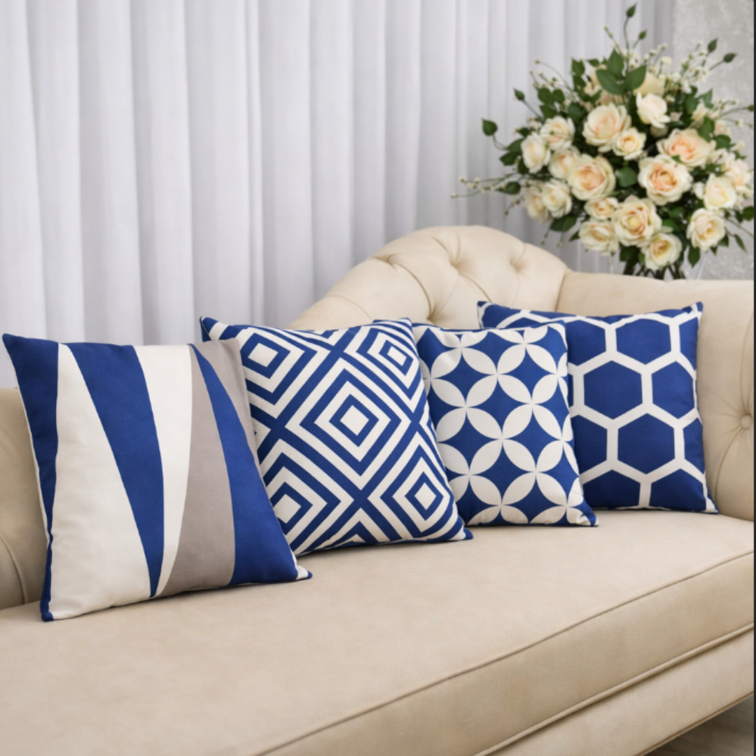 Ocean Luxe Geometric Cushion Covers