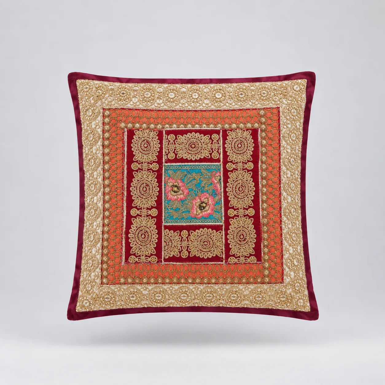 Sunehri Bloom Cushion Cover