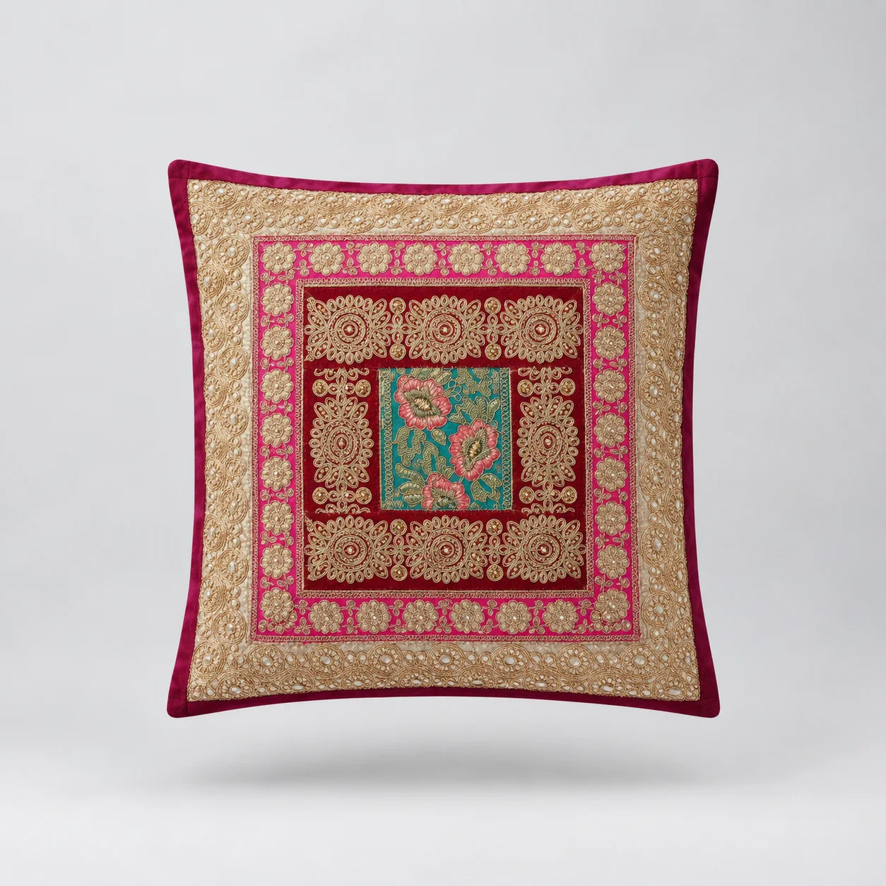 Sunehri Bloom Cushion Cover