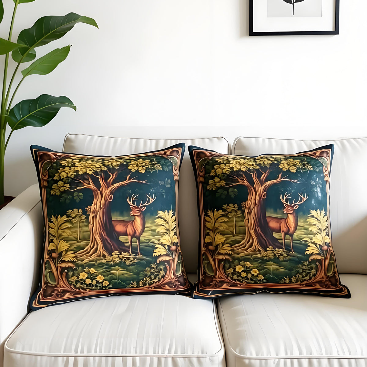The Gilded Forest Stag Cushions Cover Pack of 2