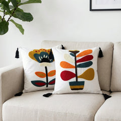 Rustic Bloom Hand Sequin Cushion Cover pack of 2