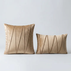 Velvet Prism Stripe Cushion Cover placed on a light grey surface
