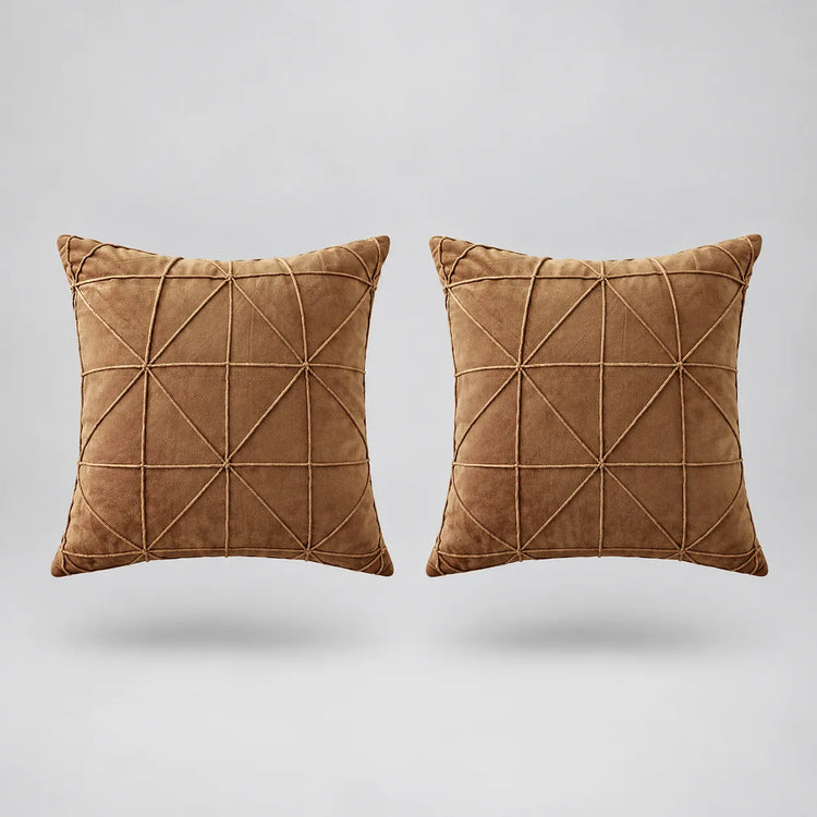 Velvet Weave Cushion Cover Pack Of 2 placed on a light grey surface