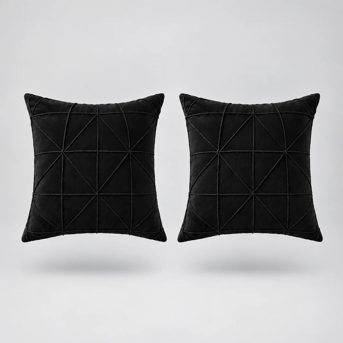 Velvet Weave Cushion Cover Pack Of 2 placed on a light grey surface