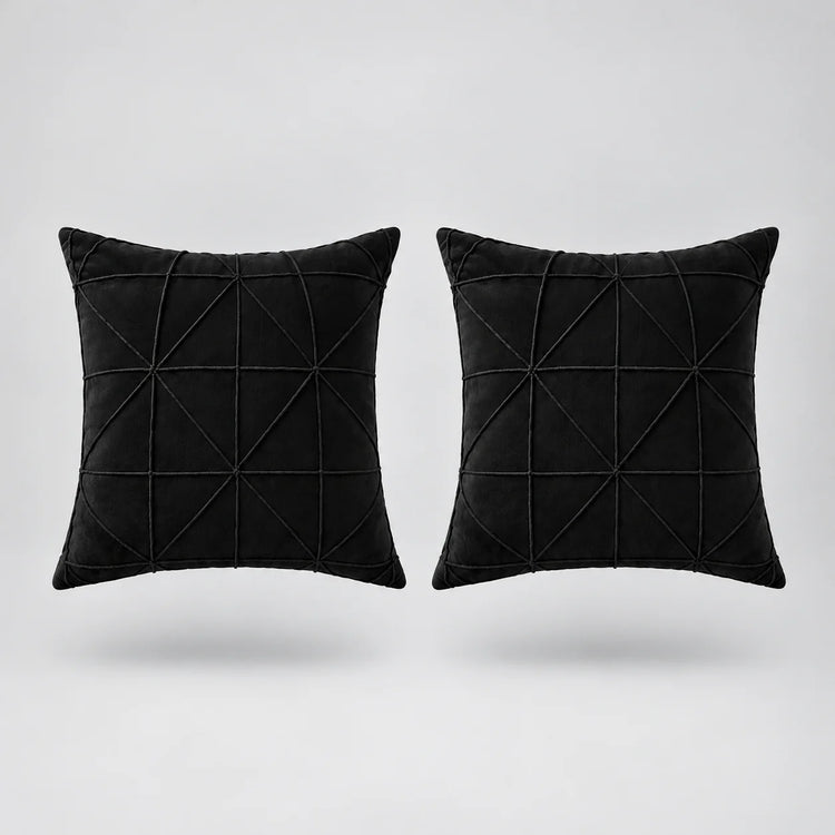 Velvet Weave Cushion Cover Pack Of 2 placed on a light grey surface