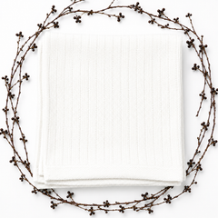 Waffle Nest Baby Blanket White