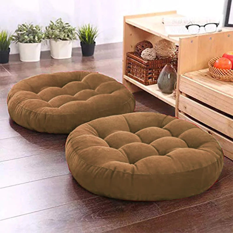Single Solid Velvet Floor Filled Cushion