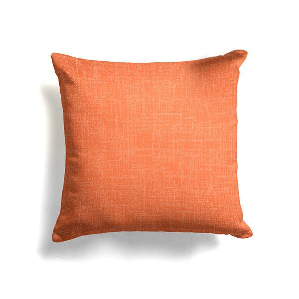 Plain orange square cushion cover.