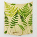 Cream tapestry with assorted green fern leaves.