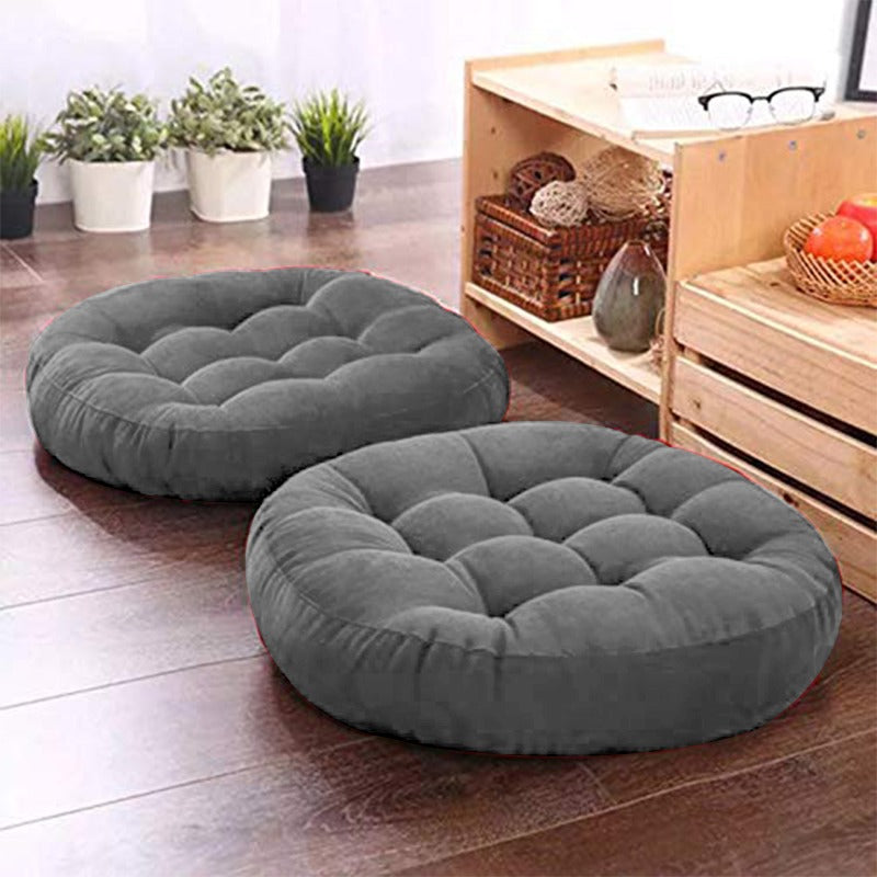 Single Solid Velvet Floor Filled Cushion